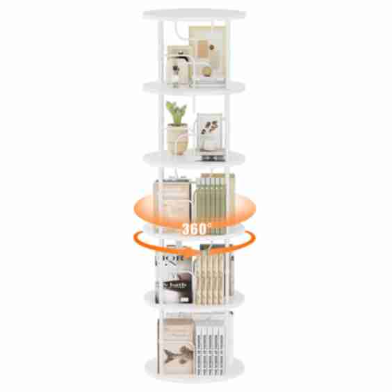 5 Tier Rotating Bookshelf
