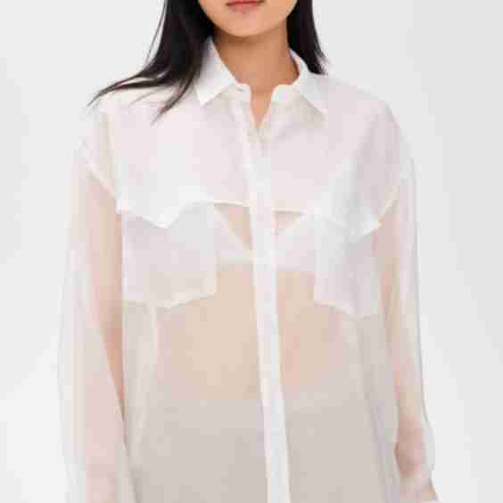 Sheer Western Button Up Blouse