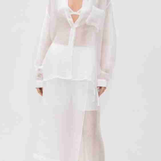 Textured Translucent Overlay Trousers