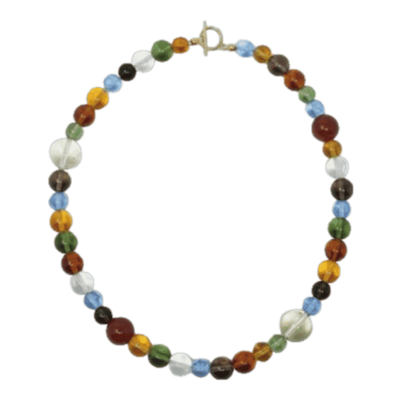 Glass & Quartz Rainbow Necklace