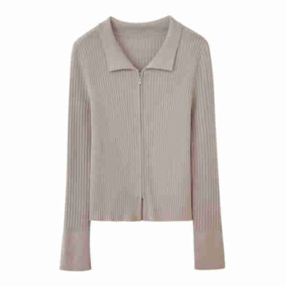 Silky Wool Zip Up Cardigan