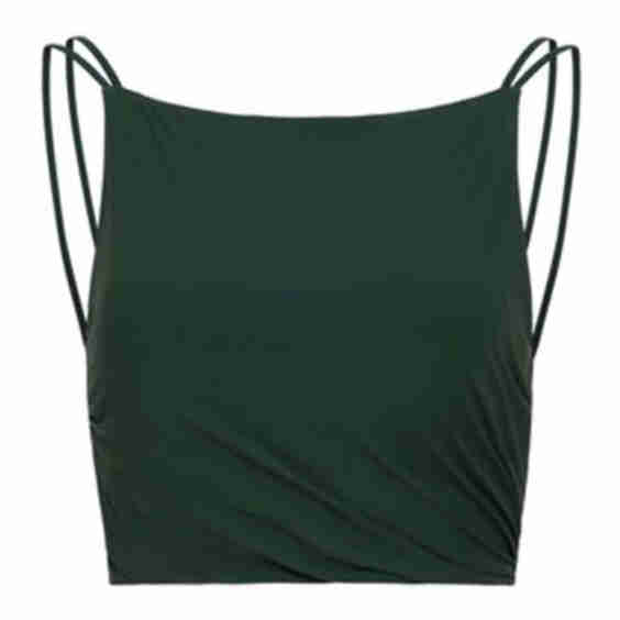 Ballet Pleated Boatneck Bra Top