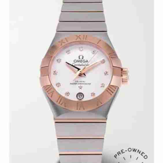 Pre-Owned 2020 Constellation Automatic 27mm Stainless Steel And 18-Karat Rose Gold Diamond Watch