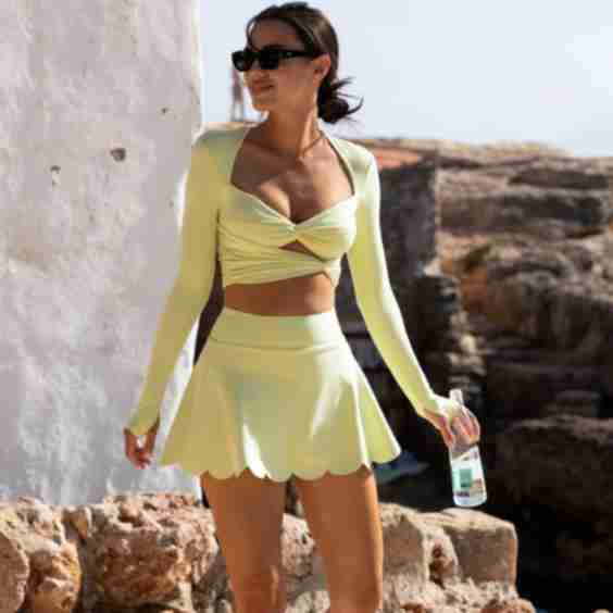 High-Waist A-Line Tennis Skirt