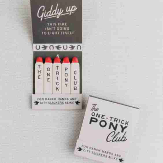The One Trick Pony Matchbook