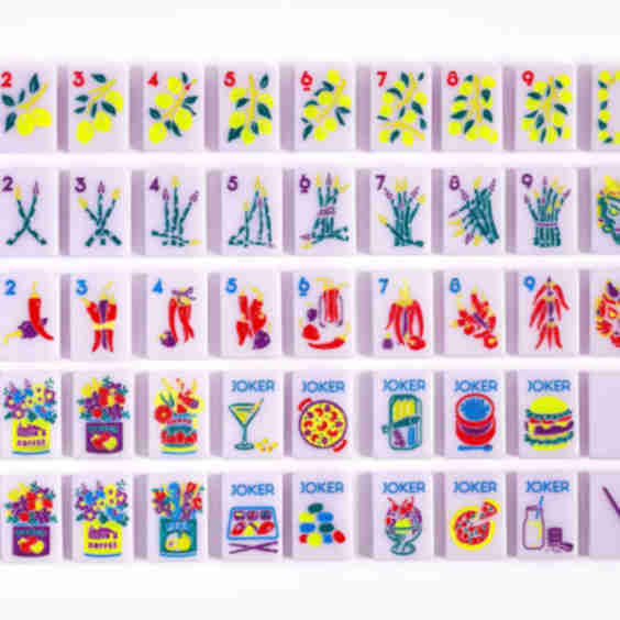 The Foodie Line Mahjong Tiles