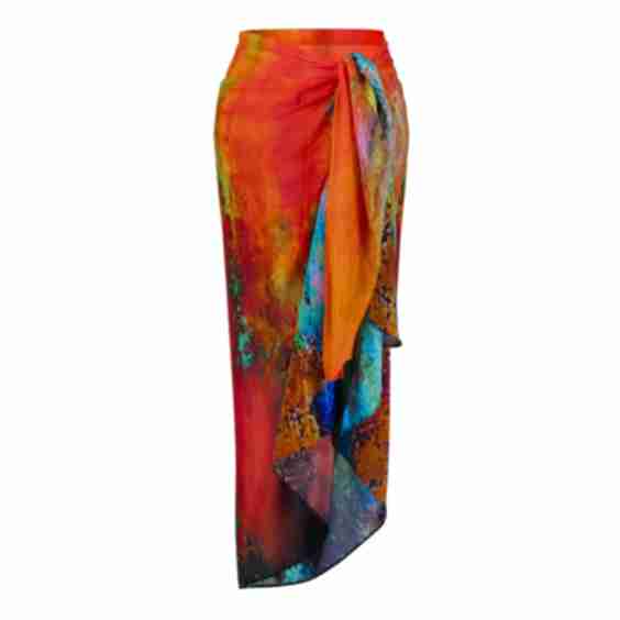 Roar Abstract Print Multicolor Sarong