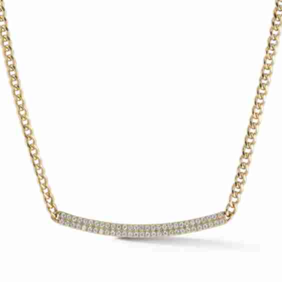 Sylvie Rose Cuban Chain Long Bar Necklace