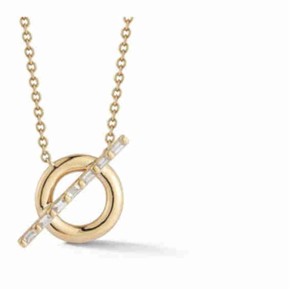 Sadie Pearl Baguette Toggle Necklace