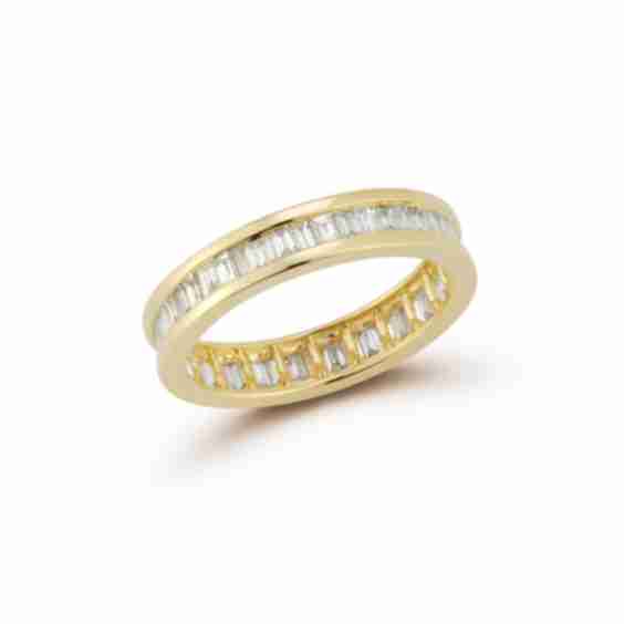 Sadie Pearl Channel Set Baguette Ring