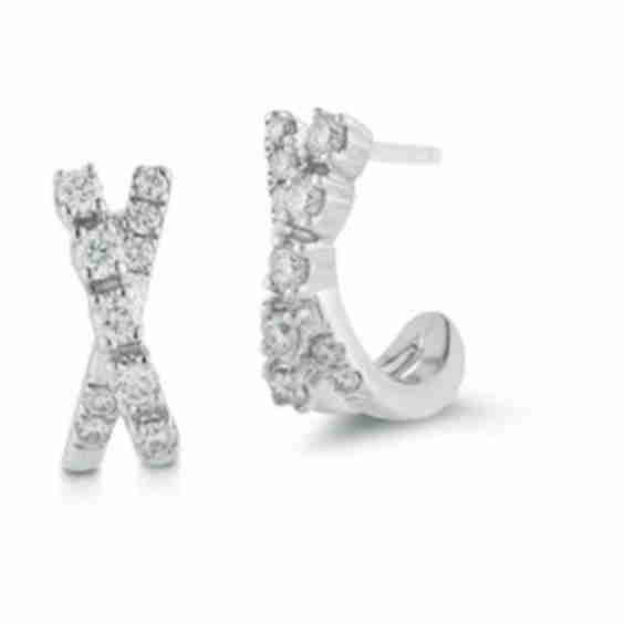 Ava Bea Crossover Mini Huggies Earrings