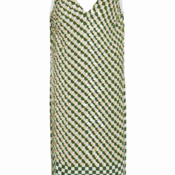 Debbie Sequined Checkered Crepe Midi Dress
