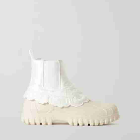 Julian Scalloped Quilted Silk And Rubber Chelsea Boots