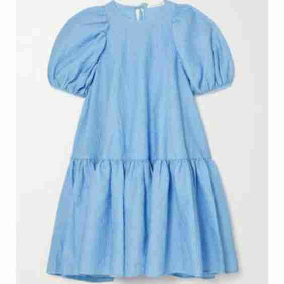 Alexa Oversized Tiered Matelassé Satin Mini Dress