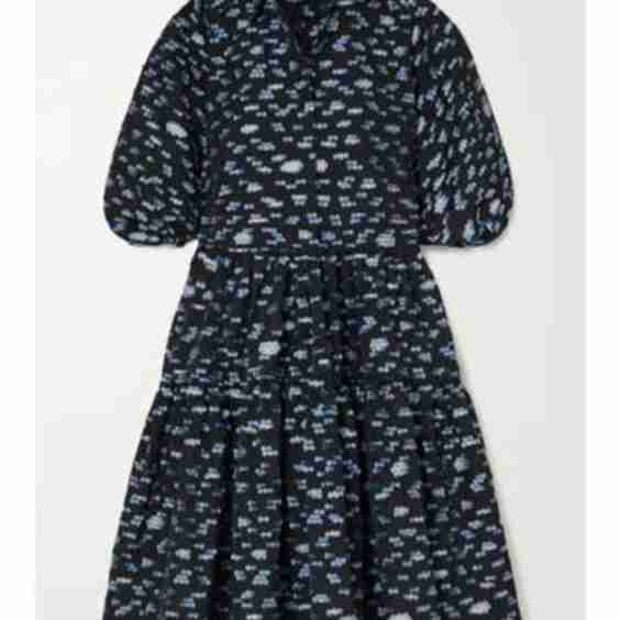 Amy Oversized Tiered Fil Coupé Poplin Shirt Dress