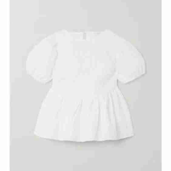 Birgitt Tie-Back Cotton-Blend Cloqué Blouse