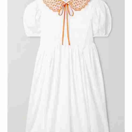Malou Embroidered Cotton-Poplin Dress