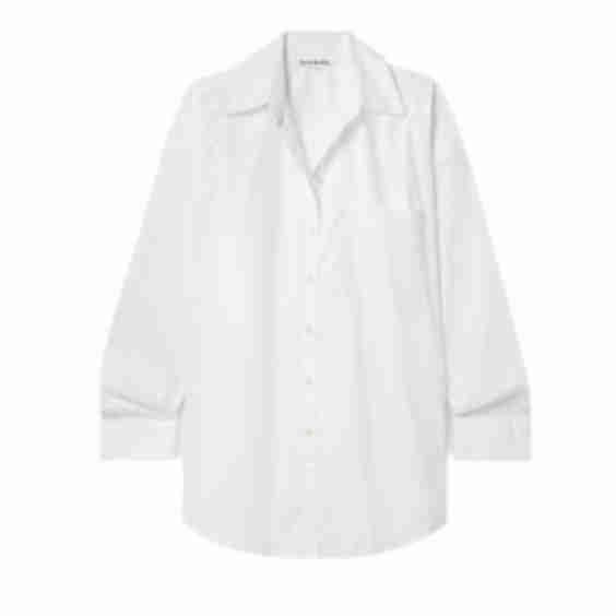 Cutout Stretch-Cotton Poplin Shirt