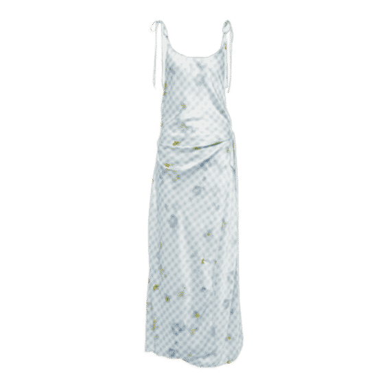 Wrap-Effect Printed Satin Maxi Dress