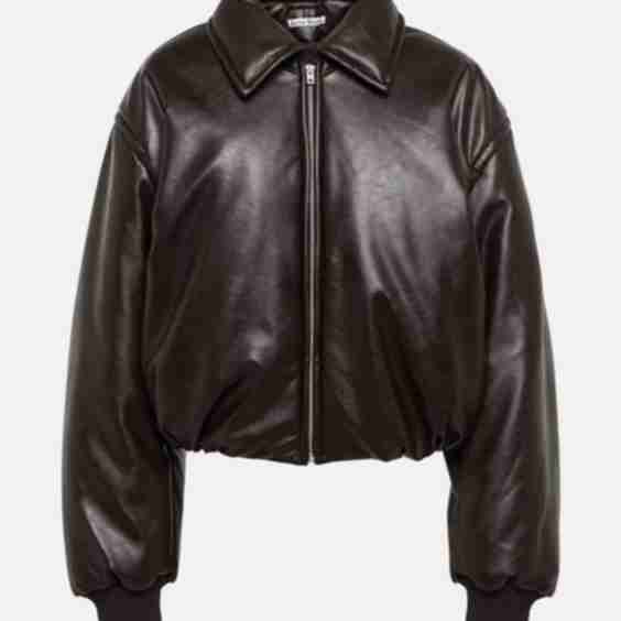 Faux Leather Bomber Jacket