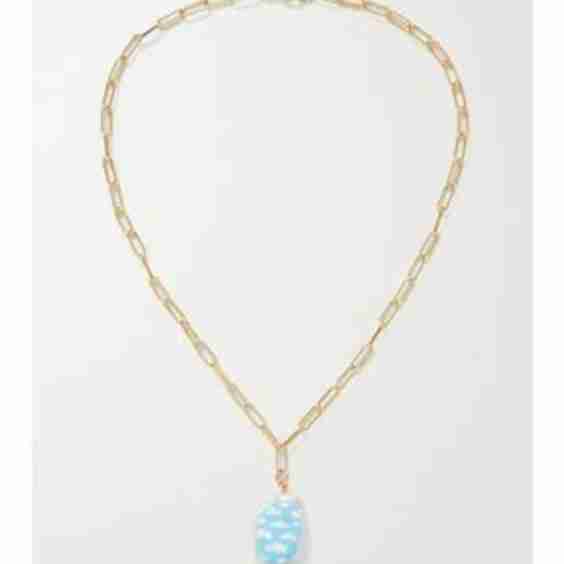Sky's The Limit Gold-Plated Pearl Necklace