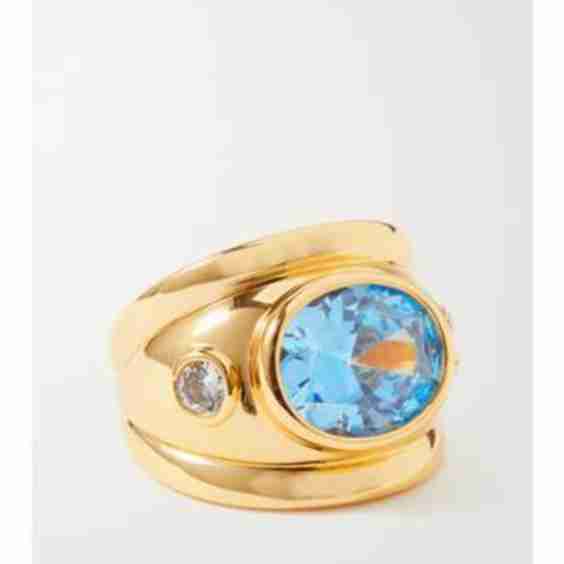 Gold-Tone Crystal Ring