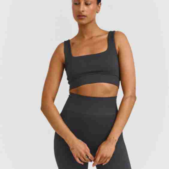 Ribbed Seamless Square Neck Bra