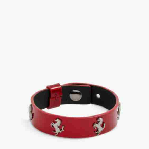 Logo-Plaque Leather Bracelet