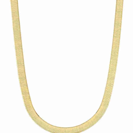 14K Yellow Gold Park Avenue Statement Herringbone Necklace