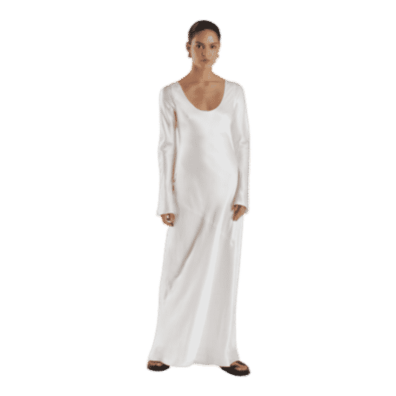 Lea Sleeved Satin Maxi Dress