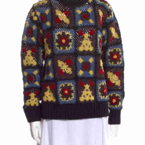 Wool Printed Sweater w/ Tags