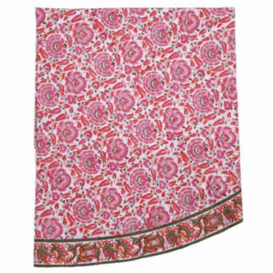 Riyad Pink & Orange Round Tablecloth, 120-Inch