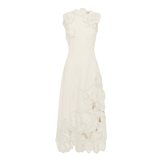 Cleo Sleeveless Floral Applique Midi Dress