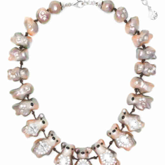 Mini Pearlescent Bear Pearl Necklace