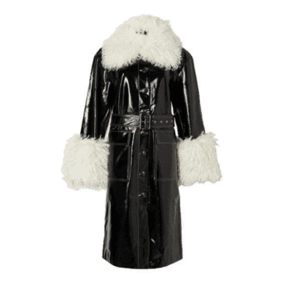 Simone Black Vinyl Coat