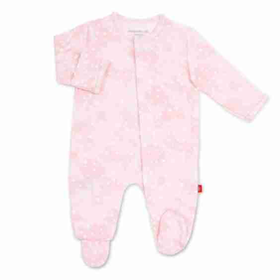 pink doeskin modal magnetic parent favorite footie