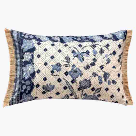 Threads Soft Goods  Vintage Batik Lumbar Pillow