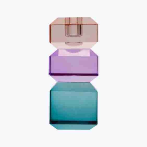 Peach Violet Petrol Ornamental Crystal Candle Holder