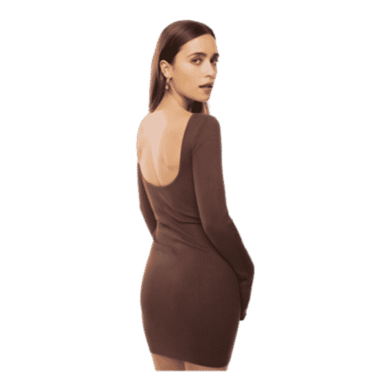 Open Back Long Sleeve Mini Dress