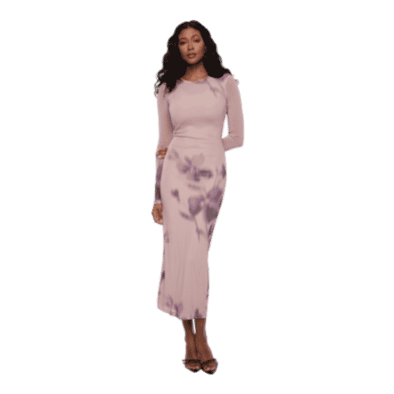 Floral Mesh Maxi Dress