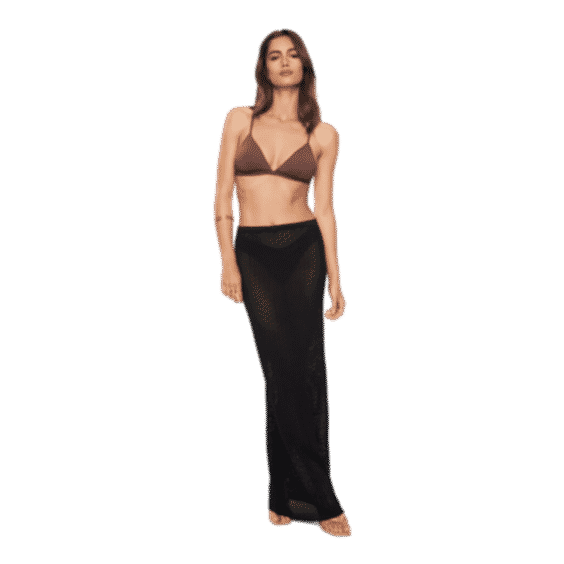 Sheer Pointelle Cover Up Maxi Skirt