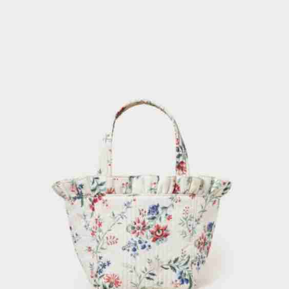 Claire Floral Ruffle Tote 