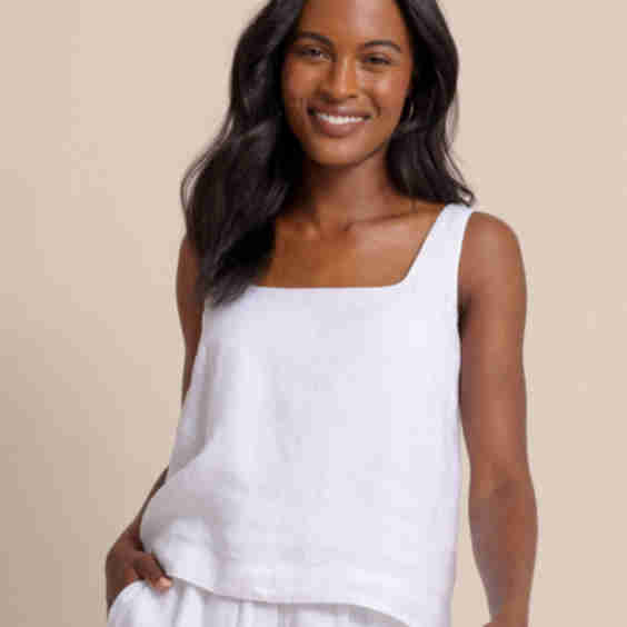 Verity Linen Square Neck Tank