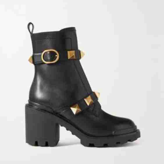 Garavani Roman Stud Leather Ankle Boots