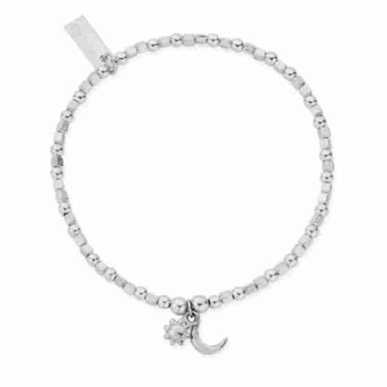 Mini Cube Dainty Moon Sun Bracelet