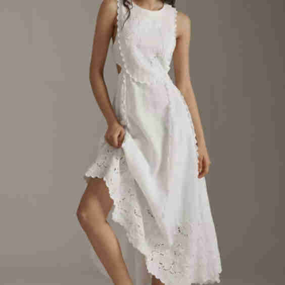 Amelia Embroidered Linen Maxi Dress