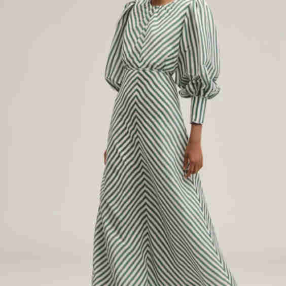 Daisy Linen-Silk Long-Sleeve Maxi Dress