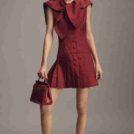 Elly Pleated Wool Blend Mini Dress