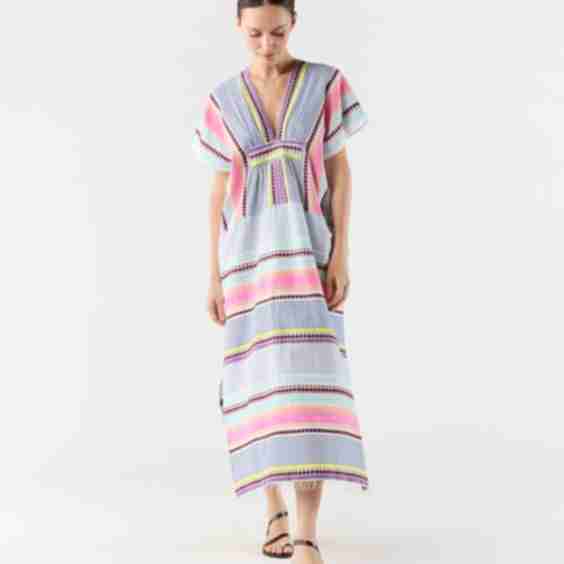 Gasira V-Neck Caftan Dress