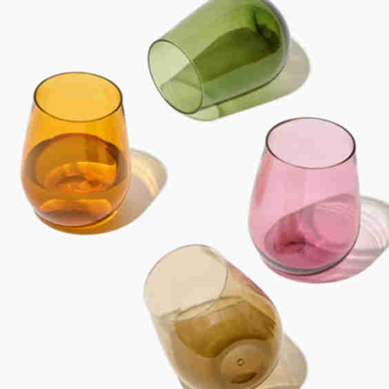 For Canal RESERVE 16oz Stemless Wine Color Series Tritan™ Copolyester Glass Mixed Set